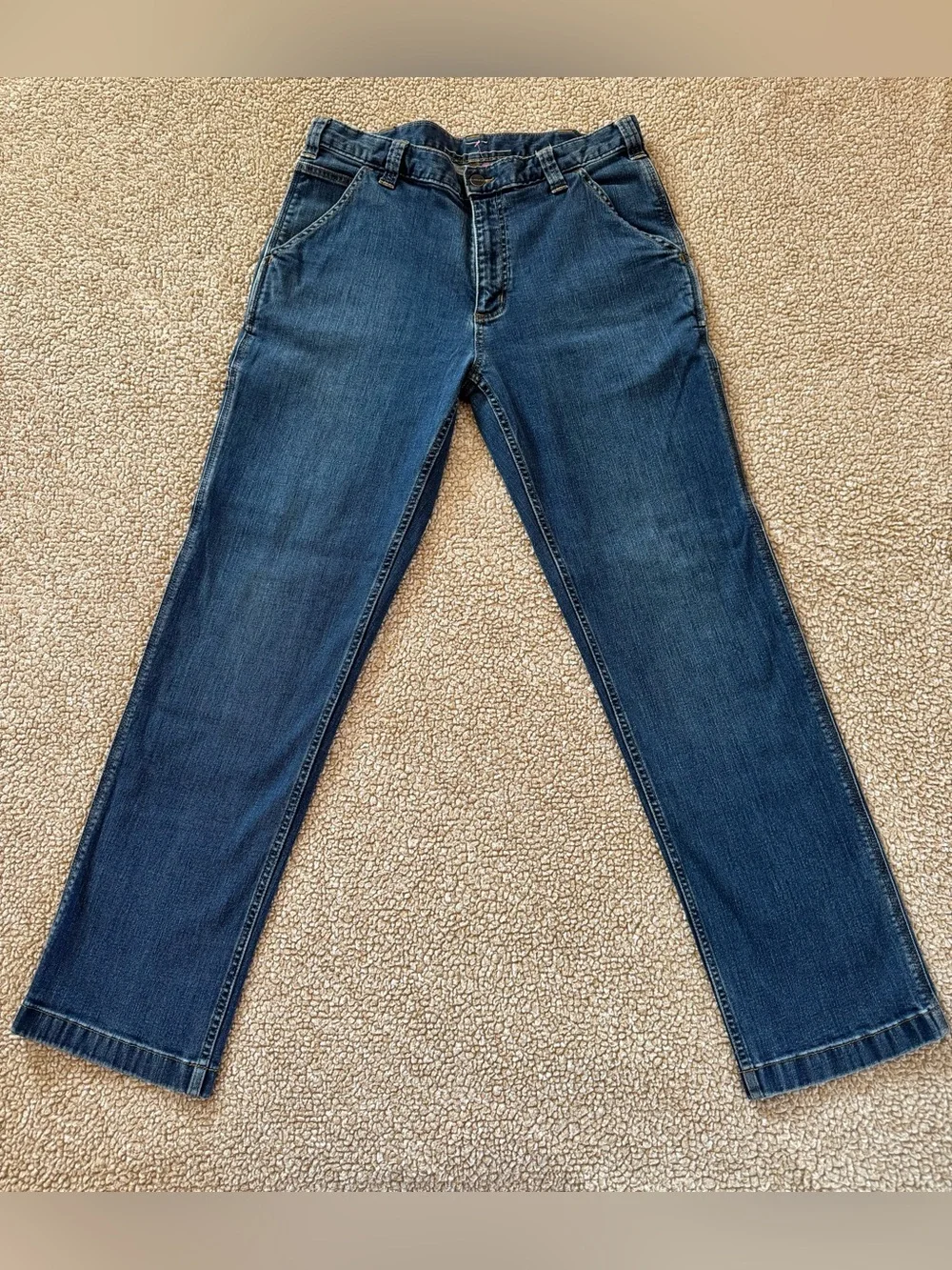 Carhartt Rugged Flex Relaxed Fit Utility Jeans 33x32 Medium Wash Carpenter